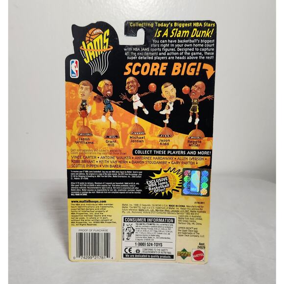 NBA Jams Jason Kidd '99/'00 Season 4" Figure Mattel /Upper Deck 1998 Brand New - Picture 4 of 6